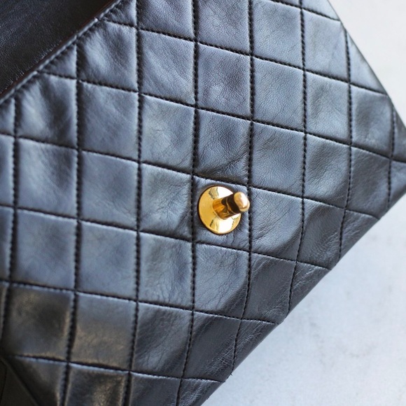 Vintage Chanel / Black Lambskin
20cm Square with 24k Gold
Hardware - Picture 8 of 14